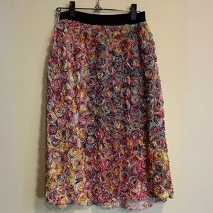 Floral Multicolor Elastic Wasited Skirt